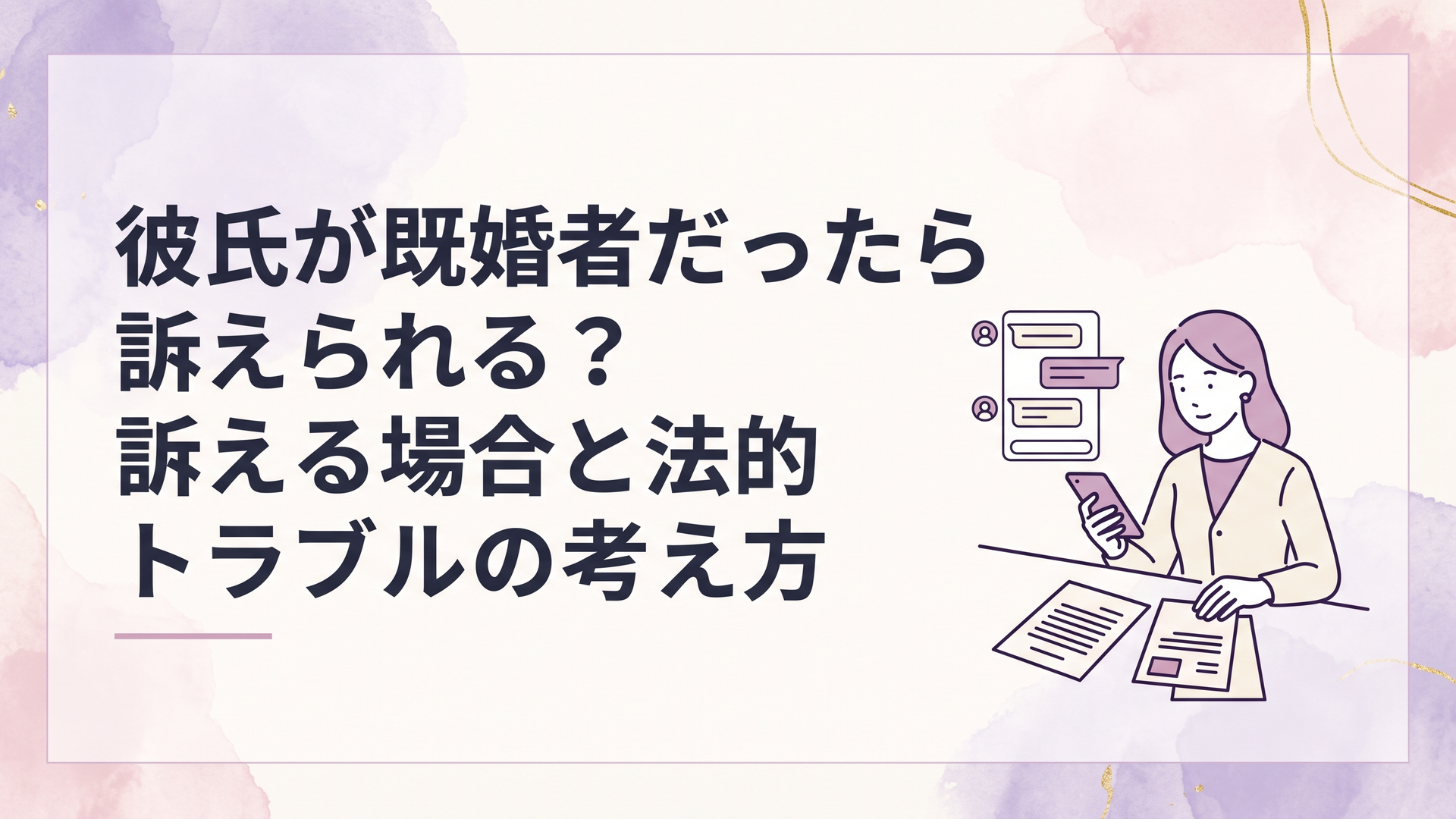 既婚者だった彼氏との慰謝料問題についてLINEや裁判資料を整理する女性