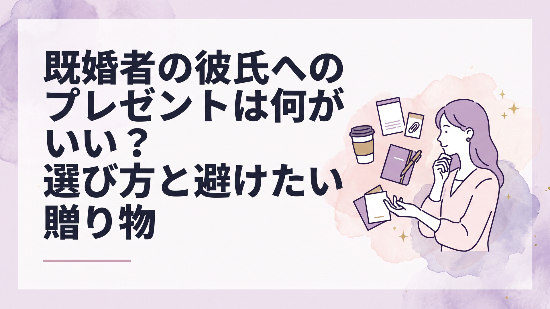 コーヒーや小さな文具など既婚者の彼氏へのプレゼント候補を選ぶ女性