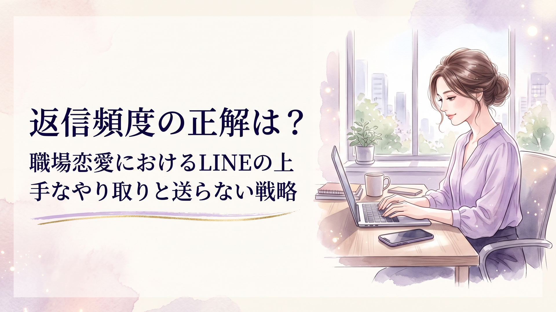 洗練されたモダンなオフィスの窓際デスクでスマートフォンを伏せて置き冷静な面持ちで手元の業務に集中する働く大人の女性
